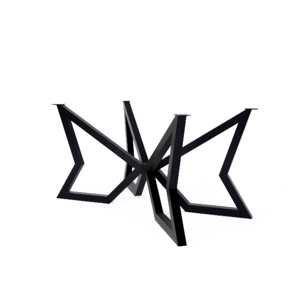 Antares dining table leg – black geometric sculpture on a white background