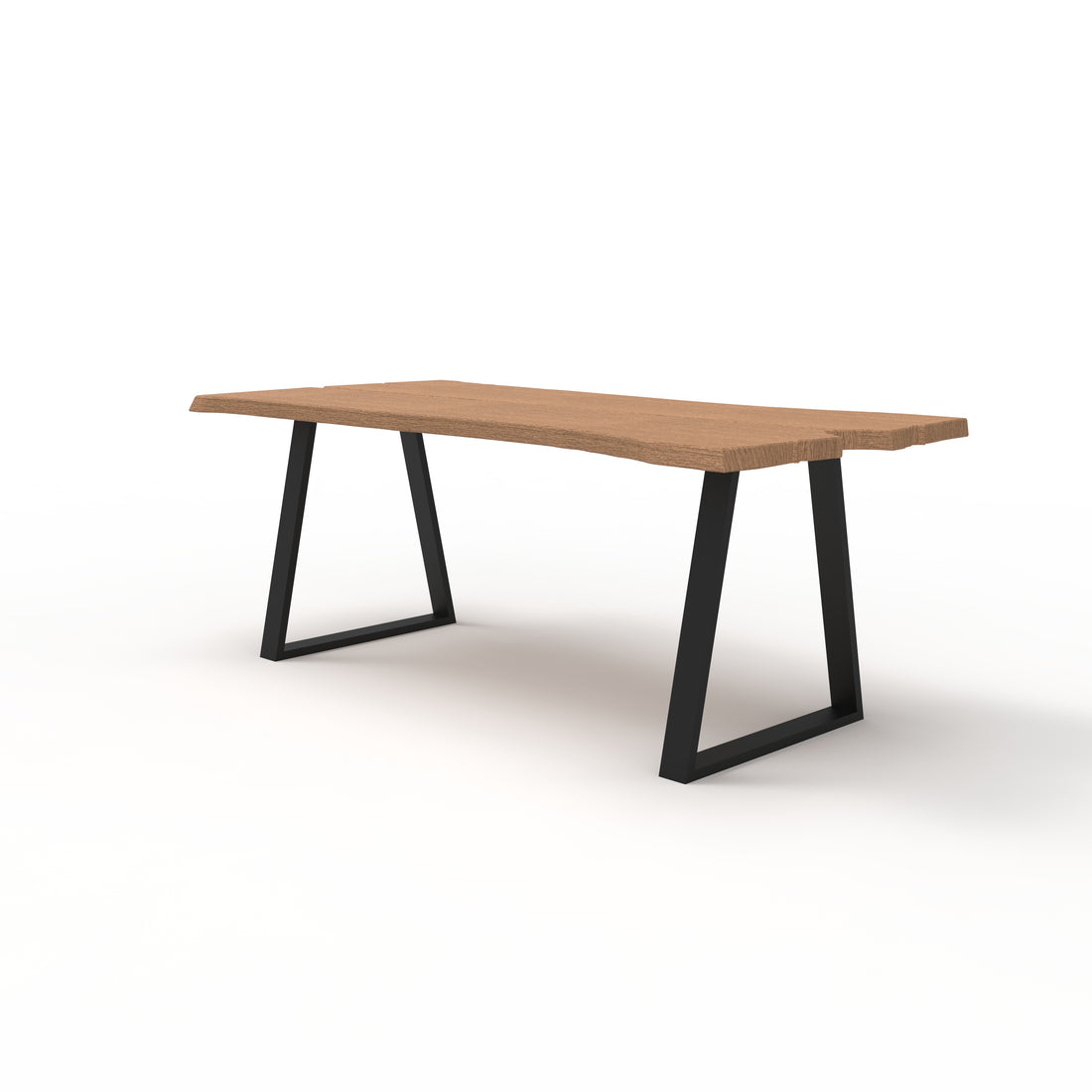 Conical dining table legs with wood on a white background
