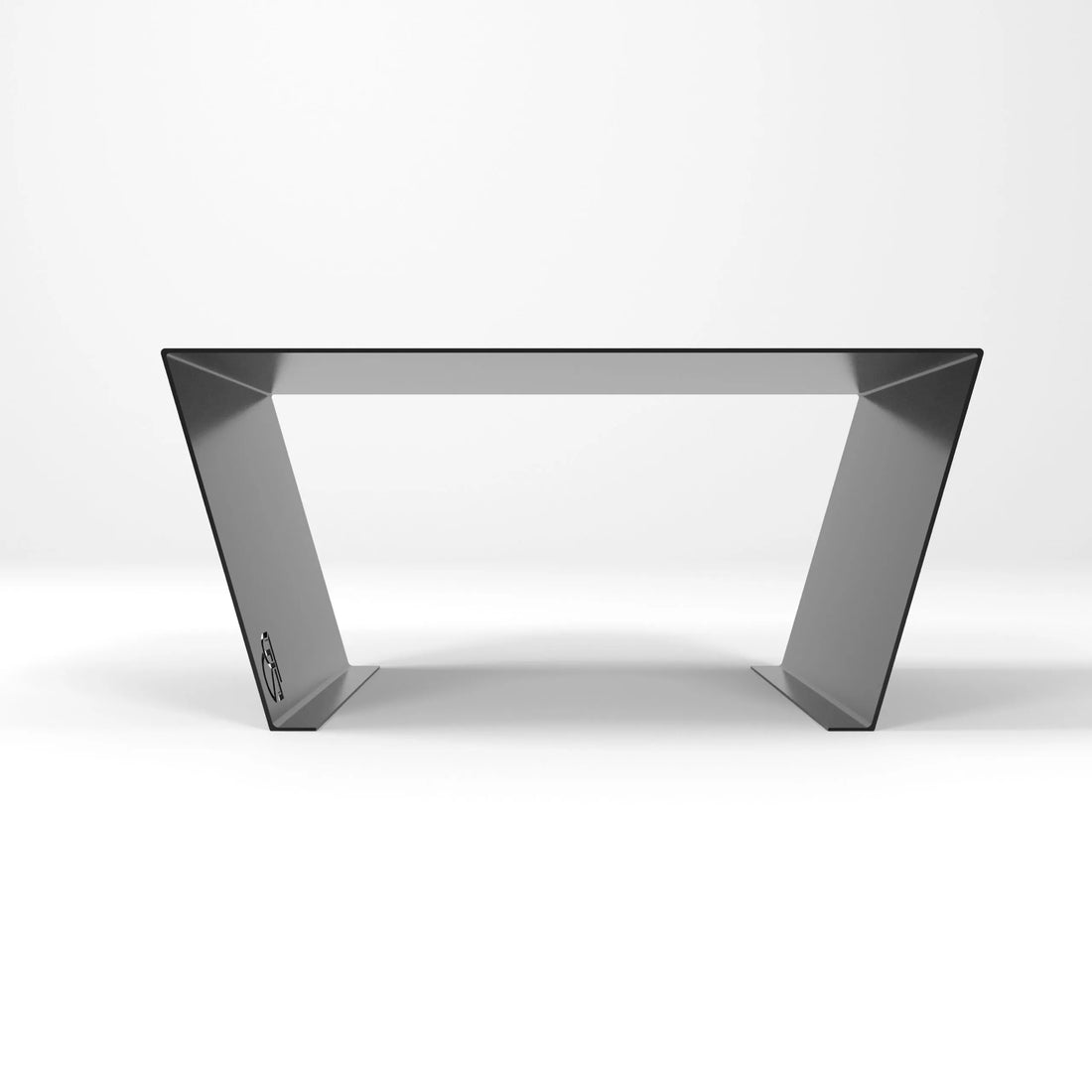 Noir coffee table with metal legs on a white background