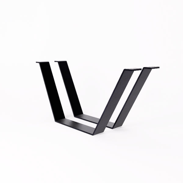 Stella dining table with black metal legs on a white background