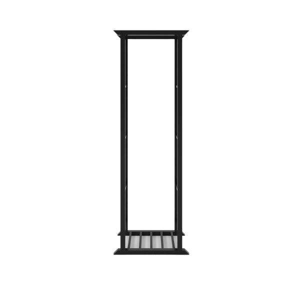 Secure Stacker Indoor Firewood Rack – black rectangular metal frame on a white background