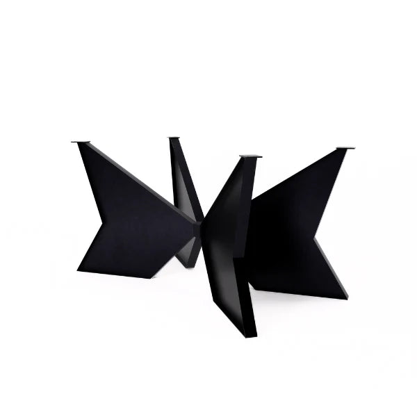 Aquila Dining Table Leg with a strong geometric base and bold steel finish, displayed on a white background.

