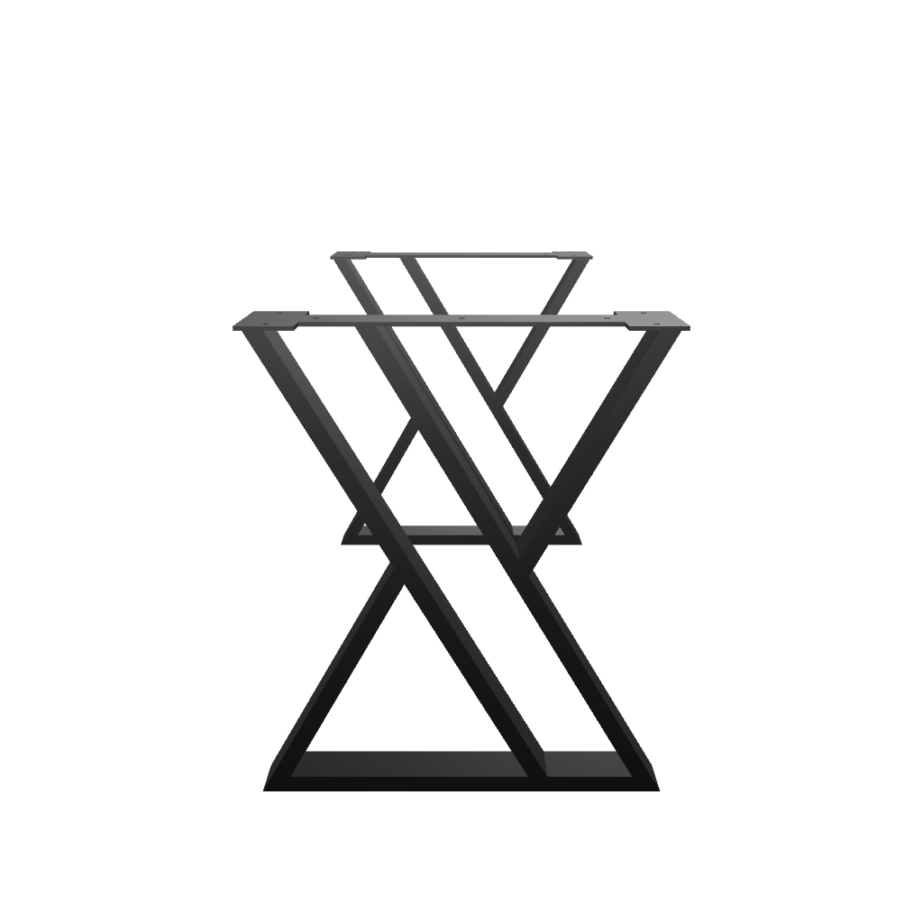 Aslant Dining Table Leg in matte-black metal with tapered modern design, shown on a white background.	