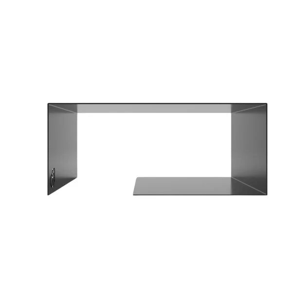 Cascade Coffee Table featuring stacked steel geometry in a modern design, on a white background.	