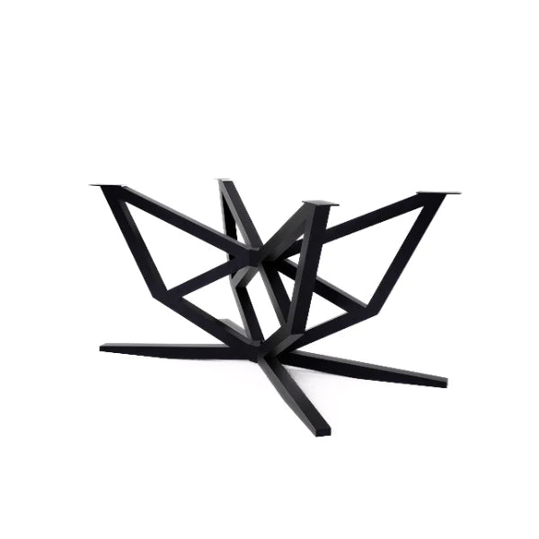 Celeste Dining Table Leg in sculptural steel, featuring a sleek, geometric design—displayed against a white background for clarity