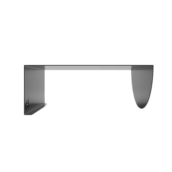 Eclipse Coffee Table with half-moon steel structure and clean edge design, isolated on a white background.	