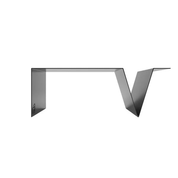 Midnight Coffee Table with sleek geometric metal base and matte top, shown on a white background.	