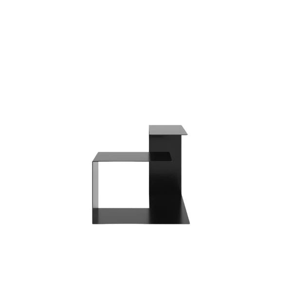 Nara Side Table with minimalist tubular metal design and circular top, isolated on a white background.

