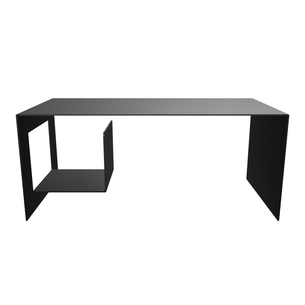 Onyx Coffee Table featuring modern angular metal frame in black, isolated on a white background.	