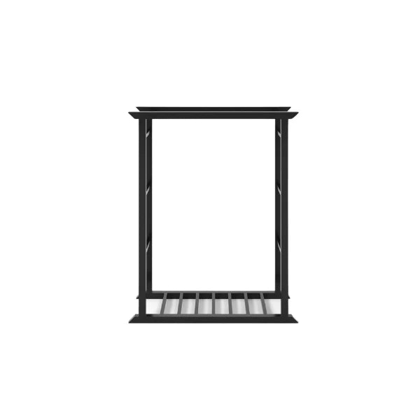 Stacker Firewood Holder featuring a compact, vertical steel design for efficient log storage, shown on a white background.

